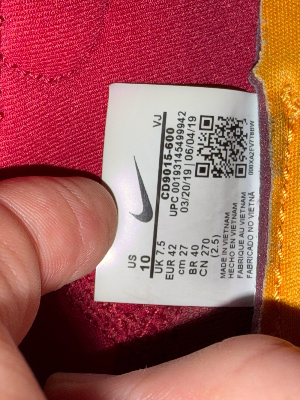 Nike Women’s React Presto 'Noble Red' size 10 - Picture 8 of 11